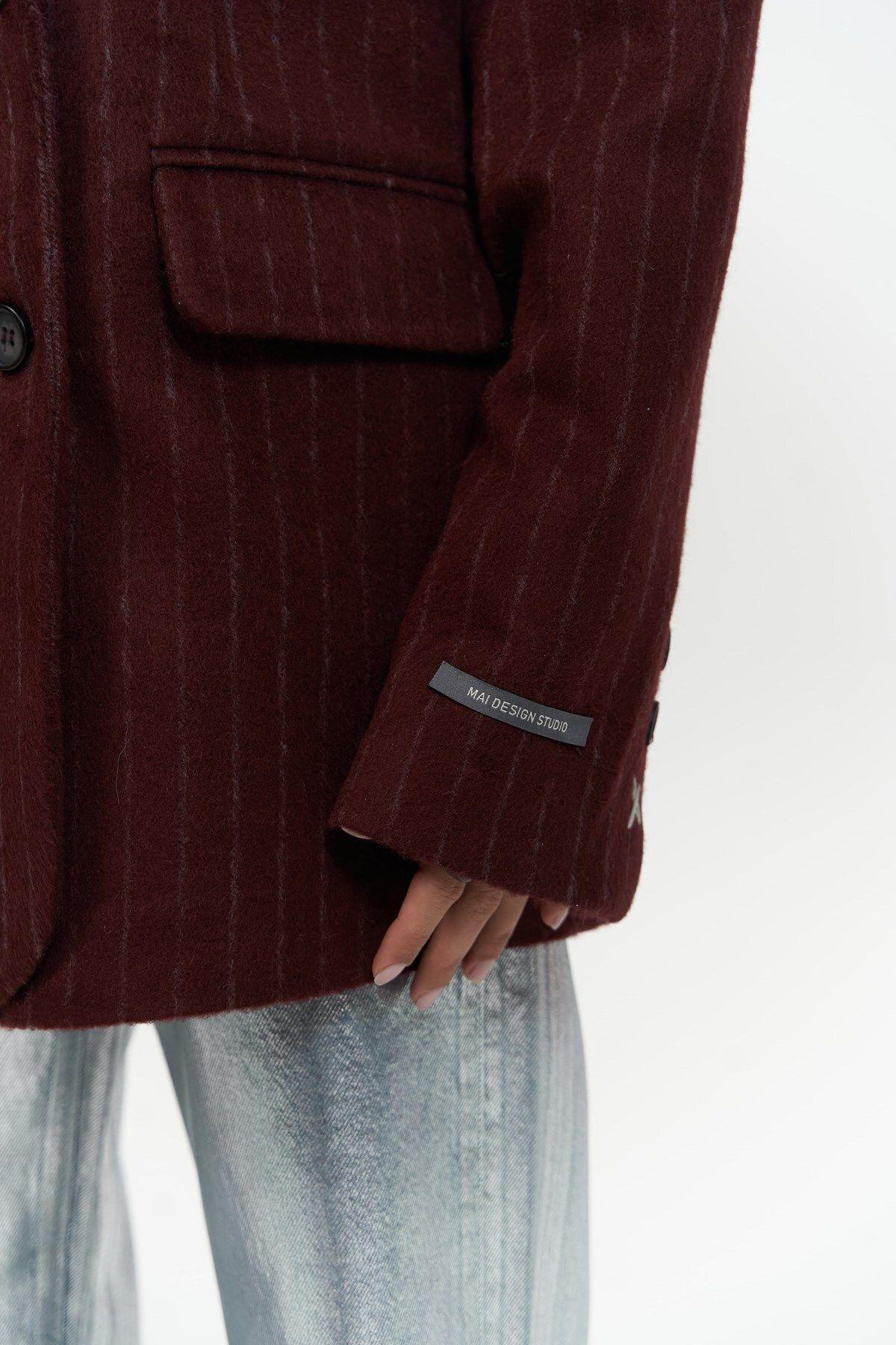 Peters Striped Blazer with Stitch Details