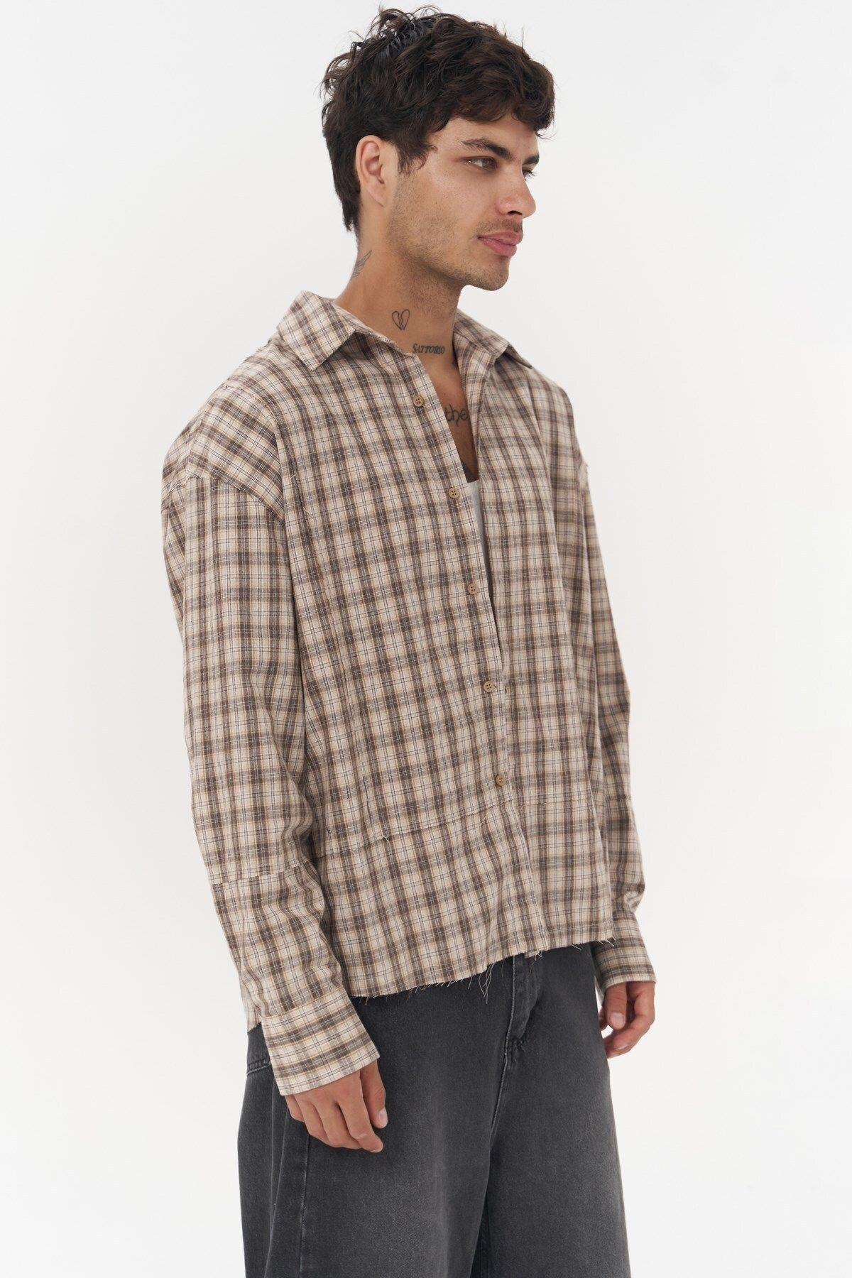 Roan Unisex Oversize Beige Shirt