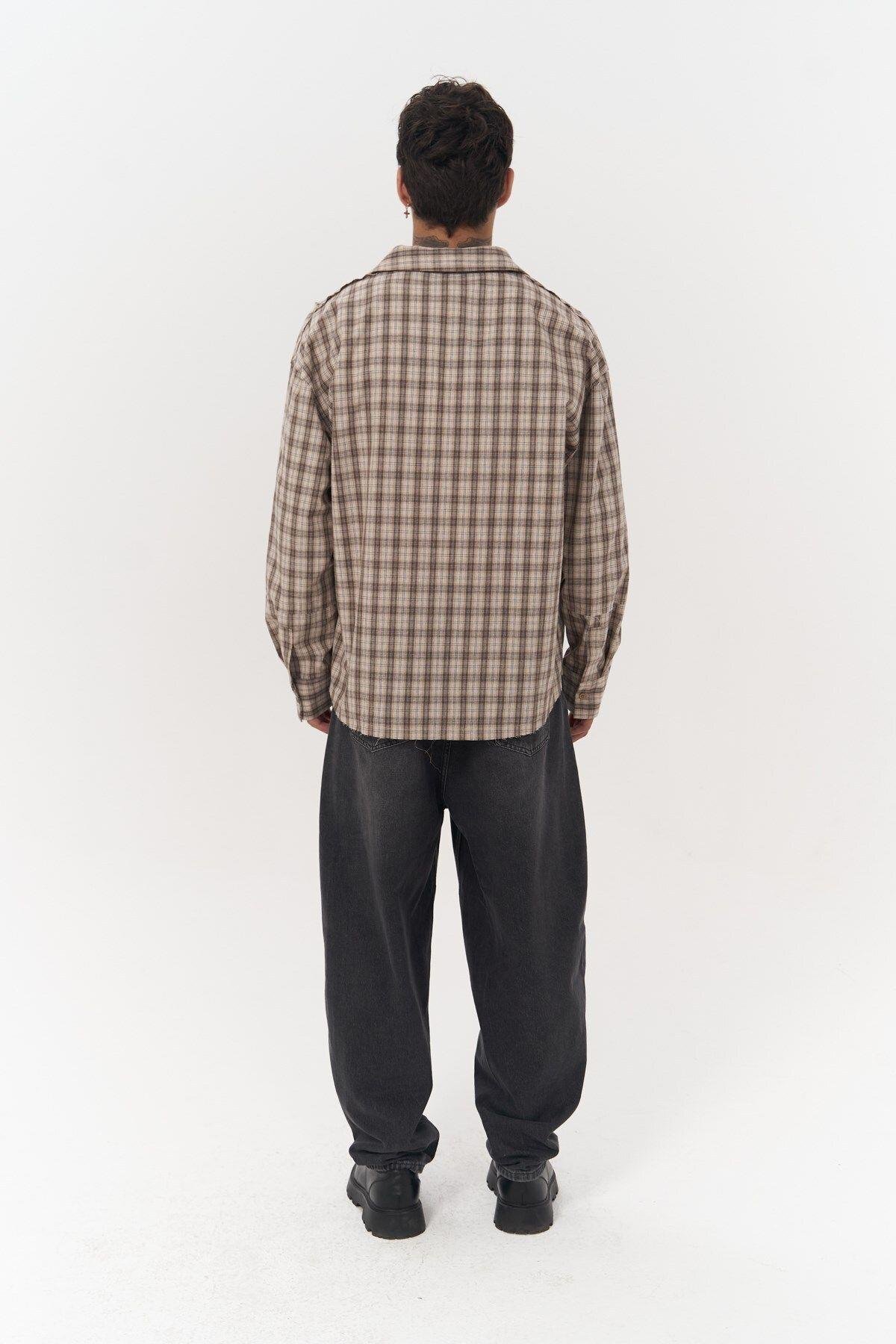 Roan Unisex Oversize Beige Shirt