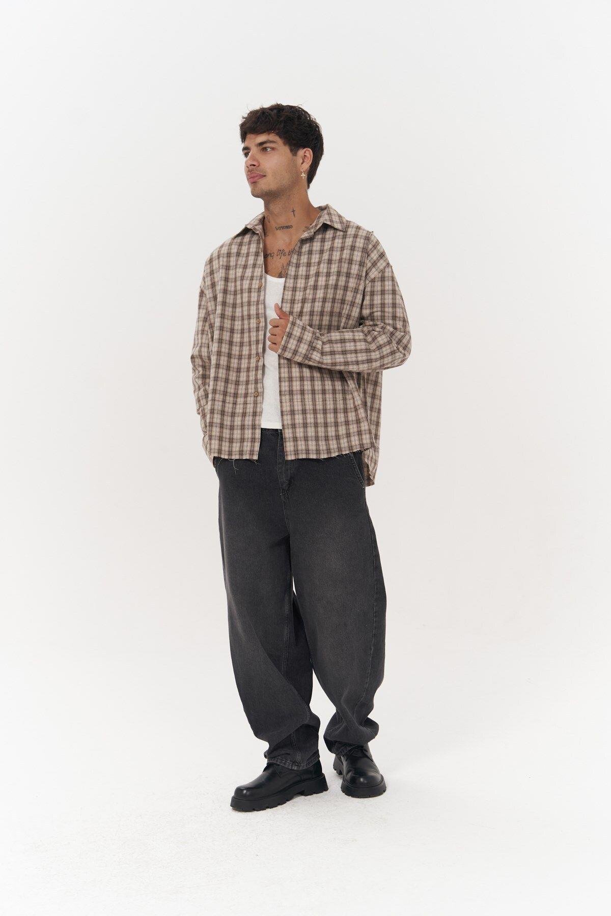 Roan Unisex Oversize Beige Shirt