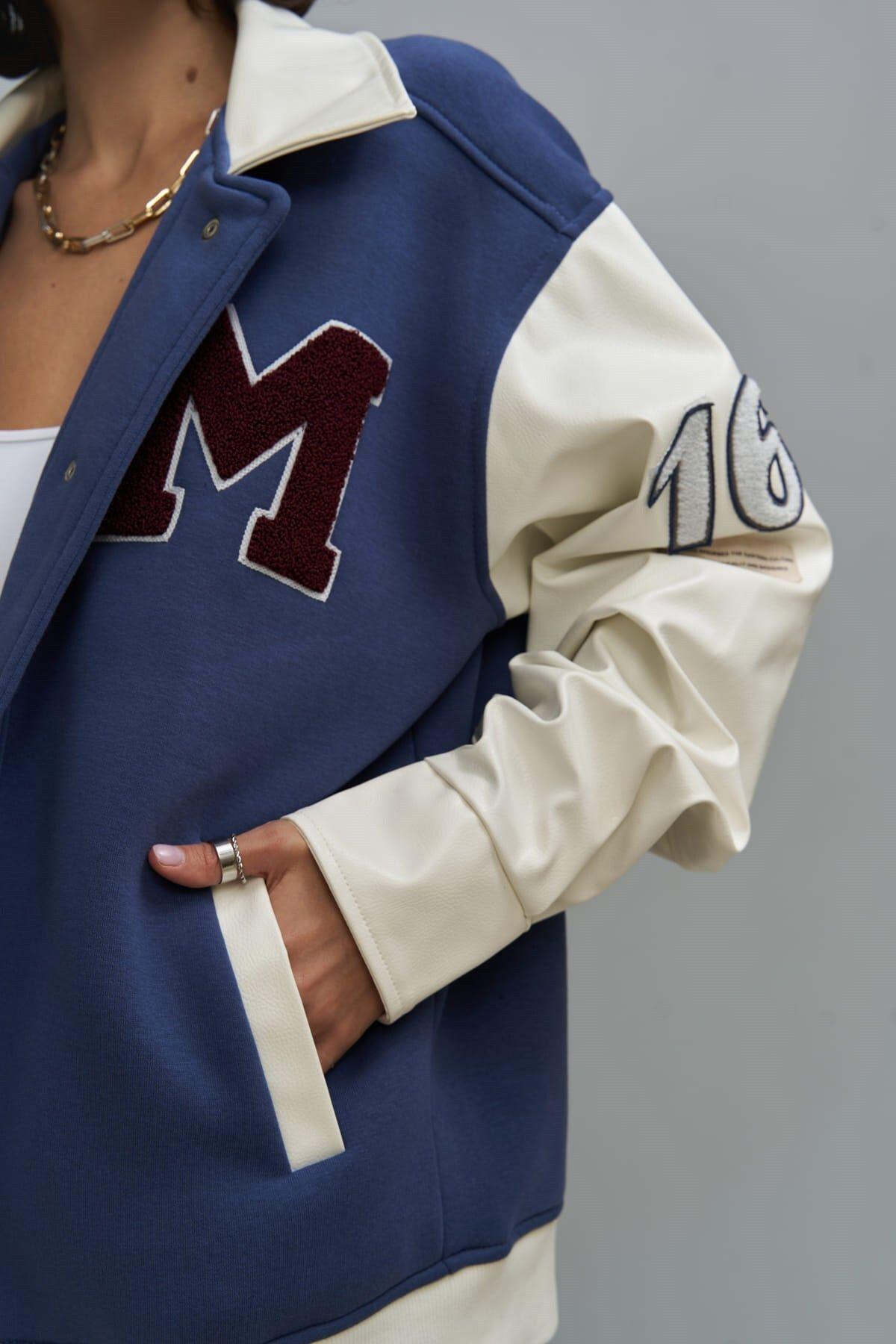 State Indıgo Varsity Jacket