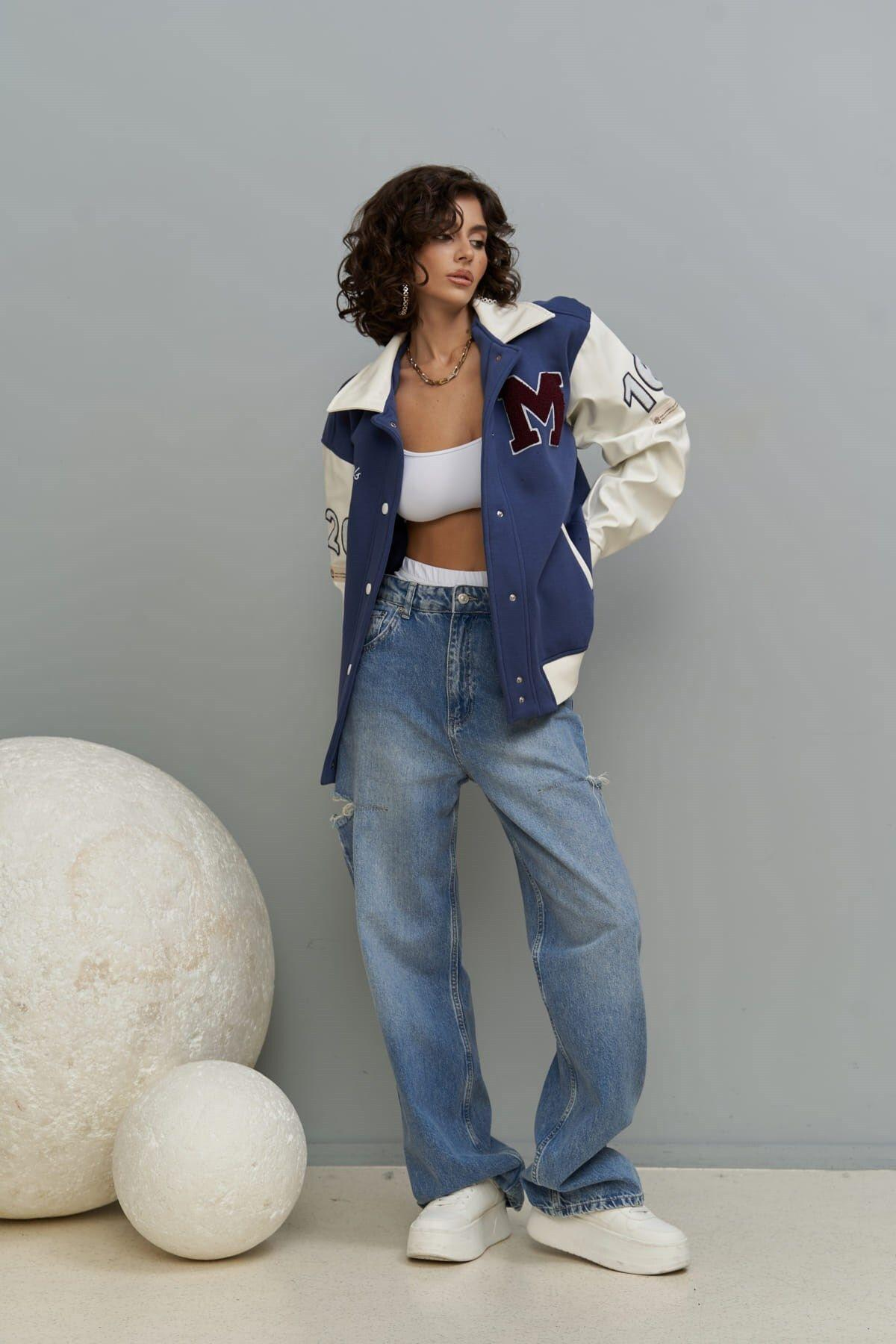 State Indıgo Varsity Jacket