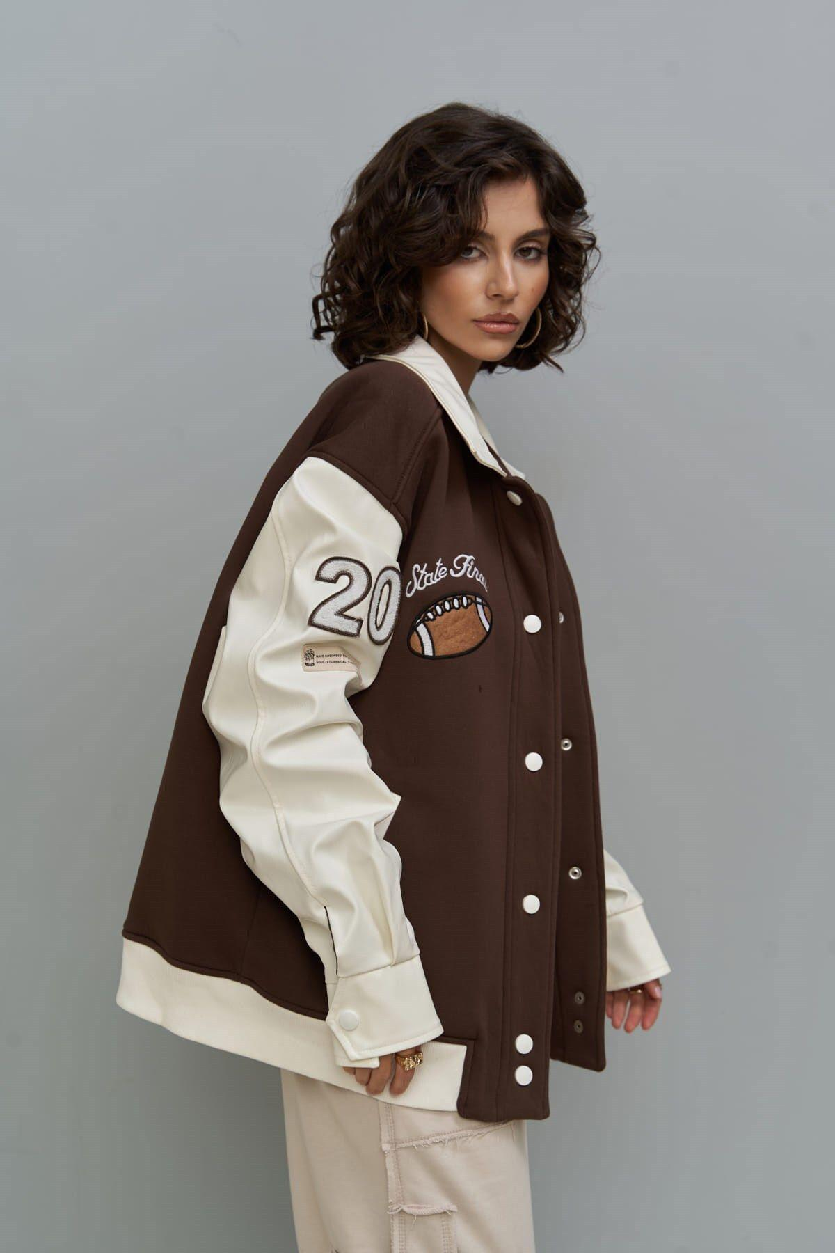 State Kahverengi Kolej Ceket