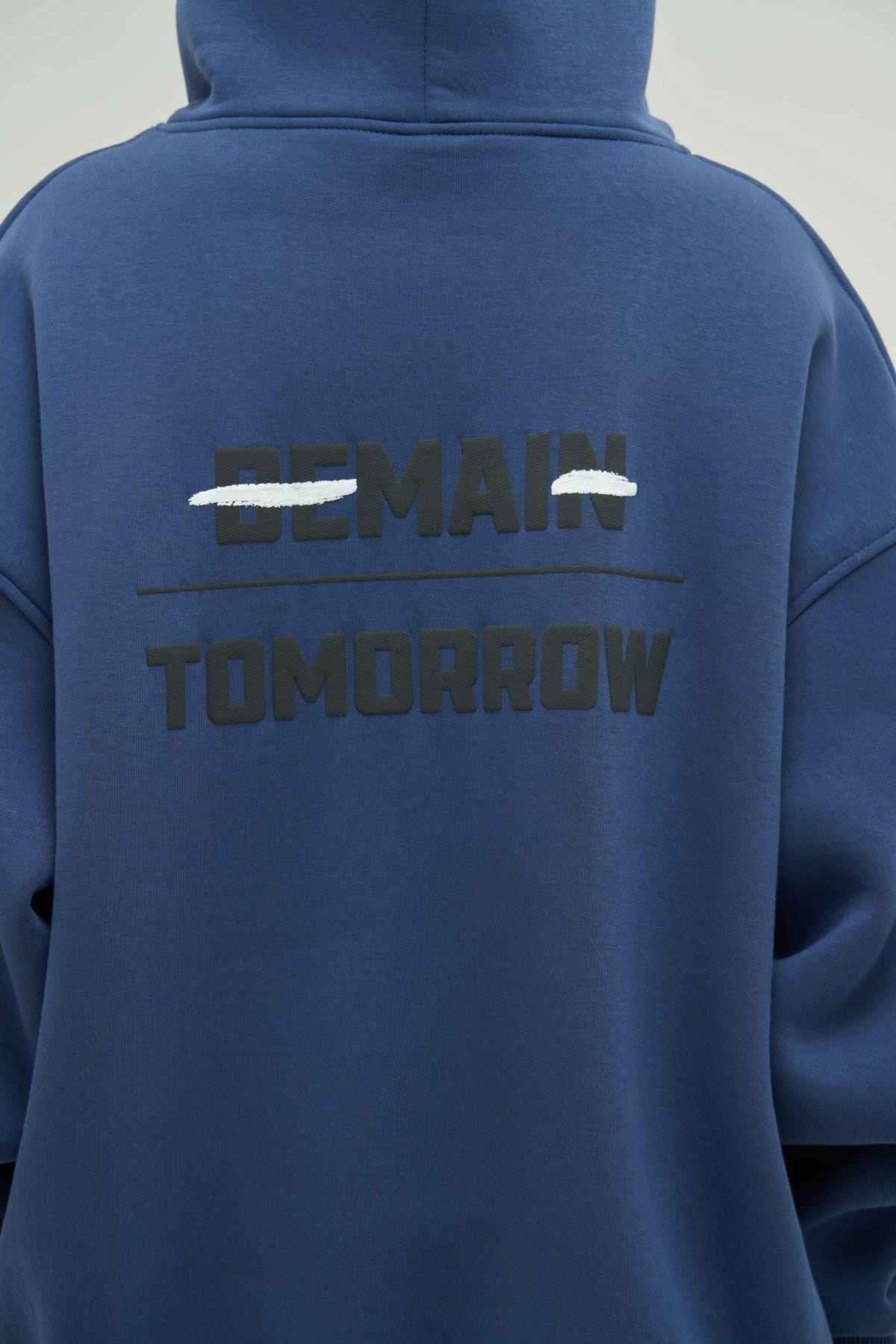 Mai Collection Tomorrow Indigo Hoodie Sweatshirt