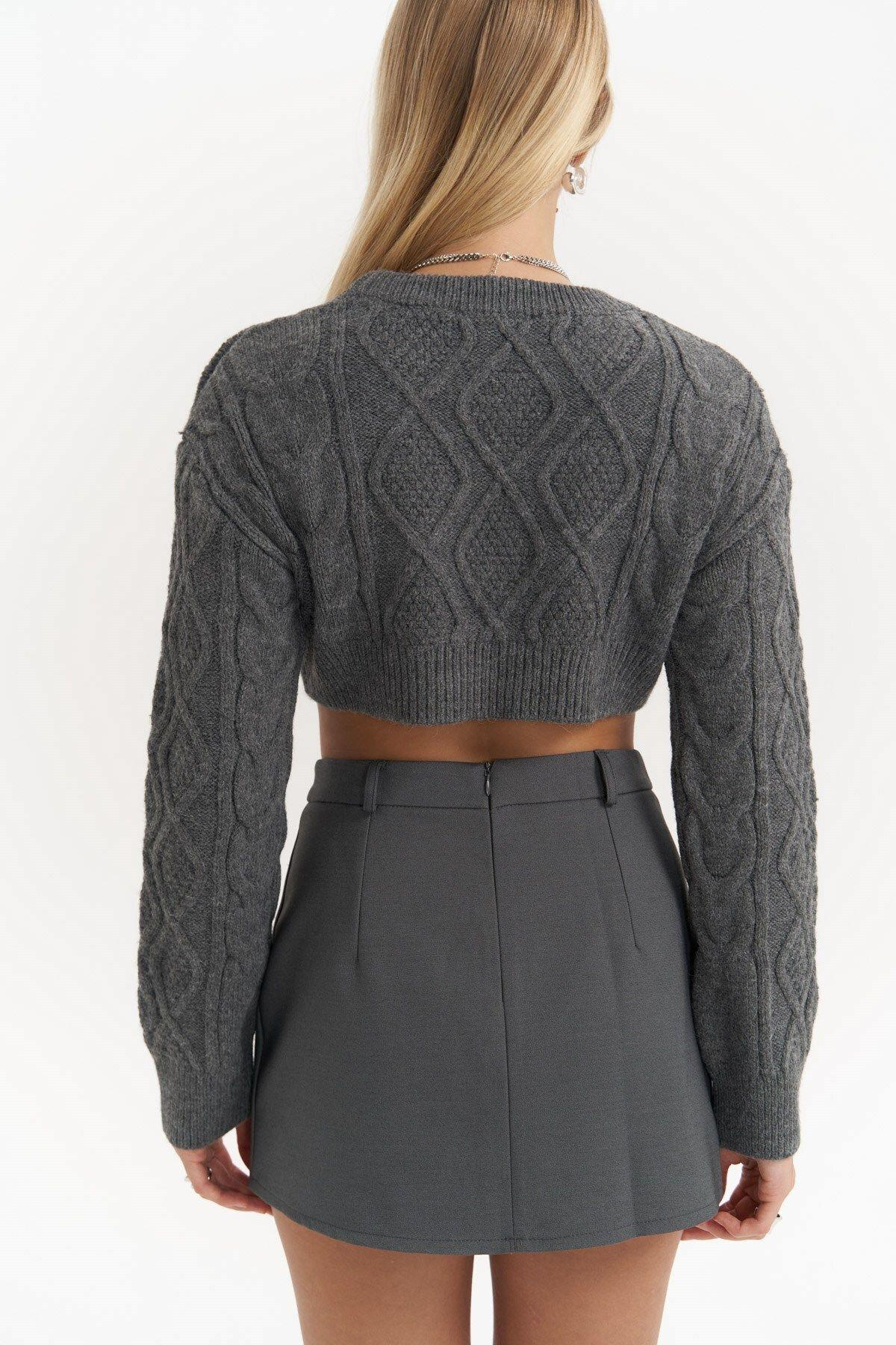 Triana Dark Gray Mini Skirt