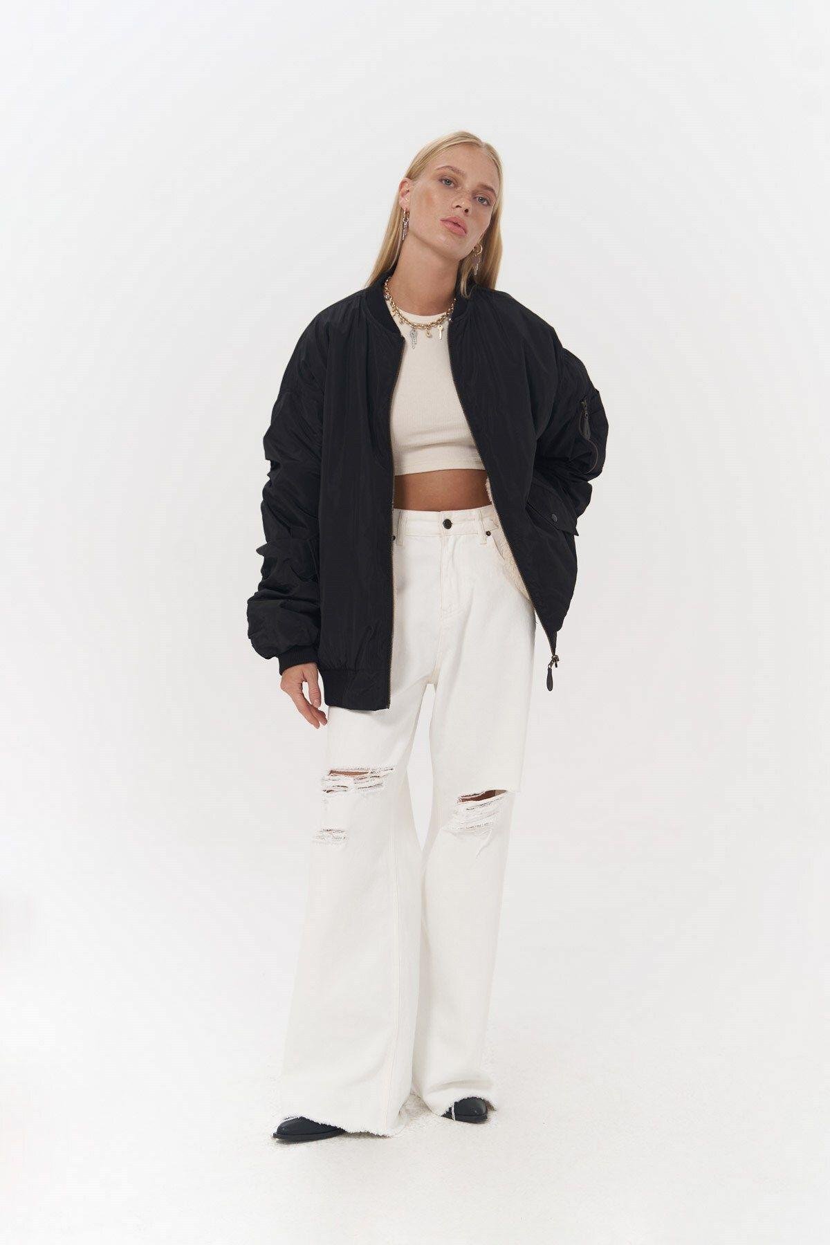 Two-way Black Double-Sided Coat