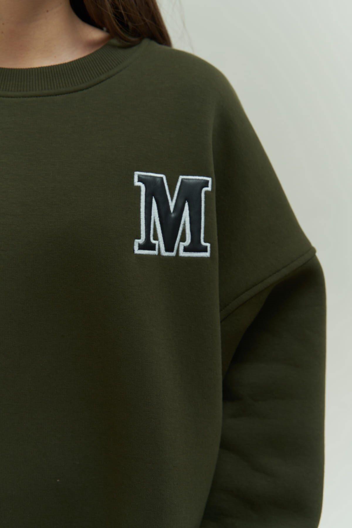 Mai Collection Venera Dark Khaki Oversize Sweatshirt