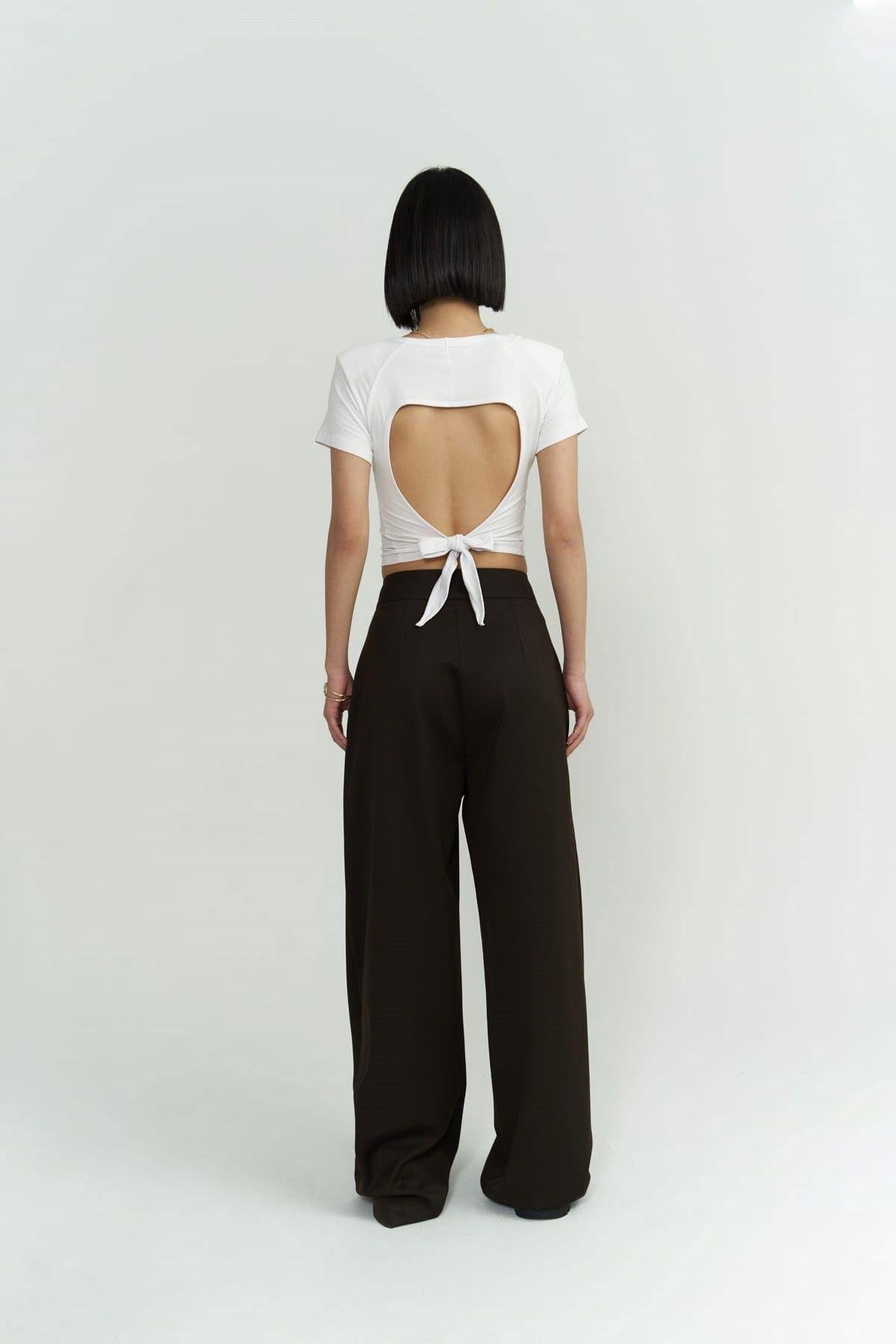 Werner Dark Brown Palazzo Pants