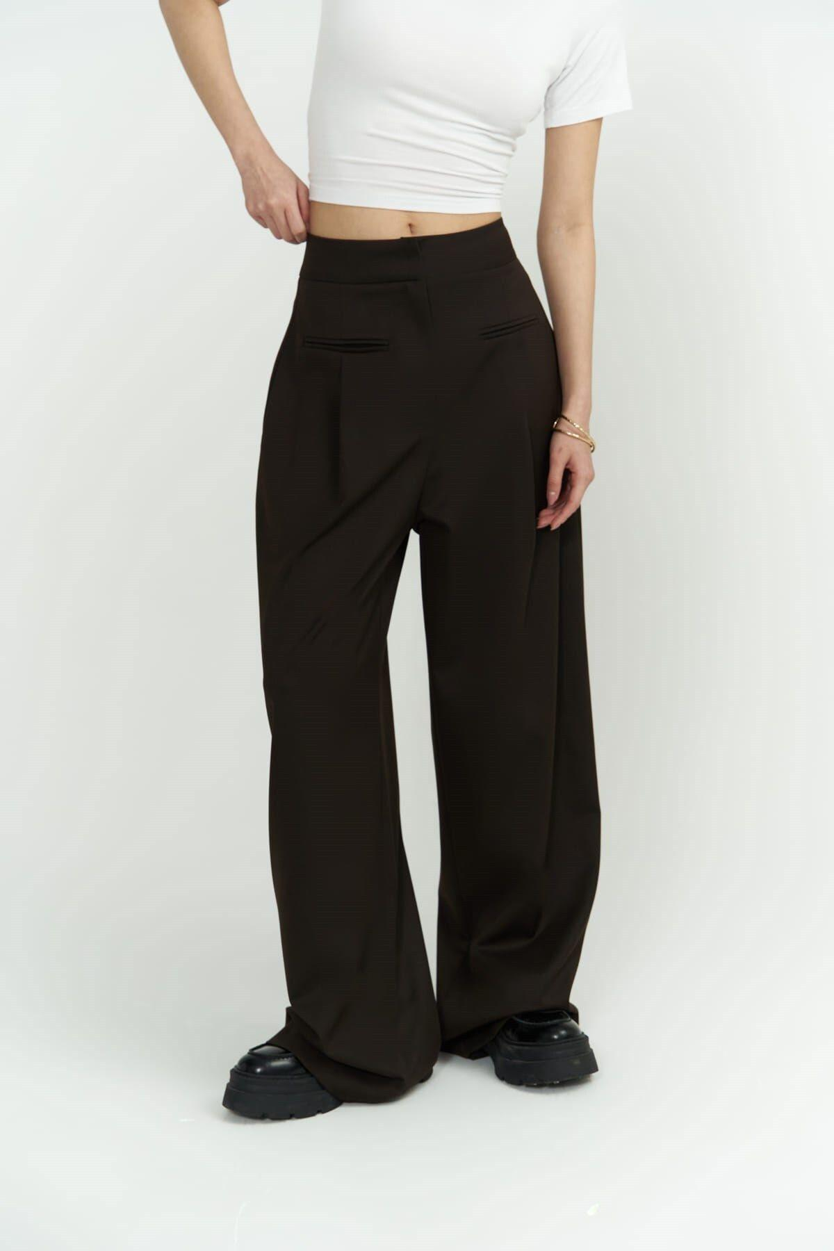 Werner Dark Brown Palazzo Pants