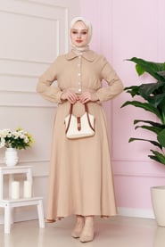 طقم عصري - لون رملي   