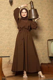 فستان مولانة-اللون البني