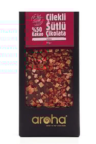 Aroha %50 kakao Çilekli Sütlü Çikolata 85 Gr görseli.