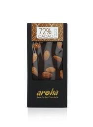 Aroha %72 Bitter Çikolata Bademli 100 Gr görseli.