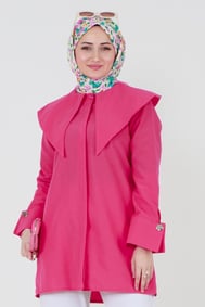 قميص بياقة كبيرة - فوشيا