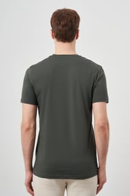 Morven Erkek Haki Basic Bisiklet Yaka Dynamic Fit T-Shirt