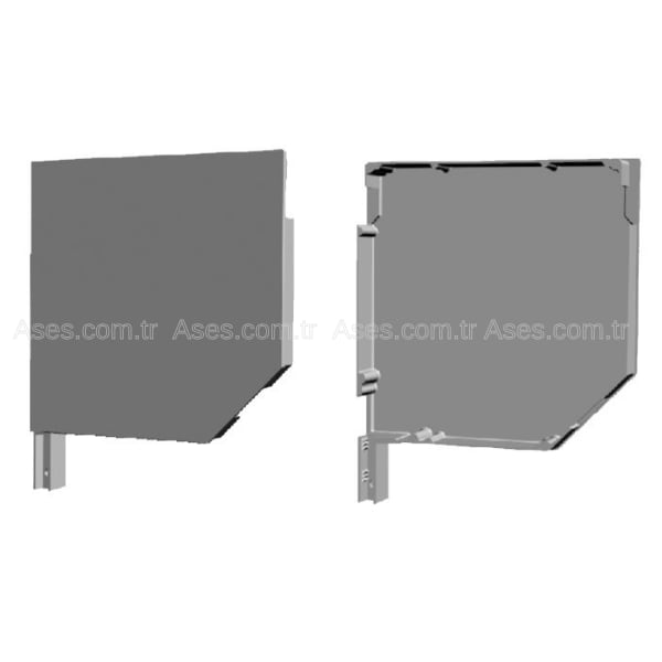 300mm Galvaniz Yan Kapak 45° (Ant.Gri Takım) Kepenk Yan Bayrak