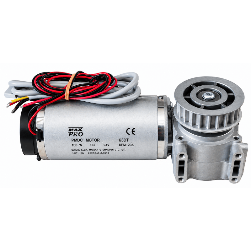 Masspro Otomatik Kapı Motoru DC 24V 100W – Kasnak Dahil Tam Set