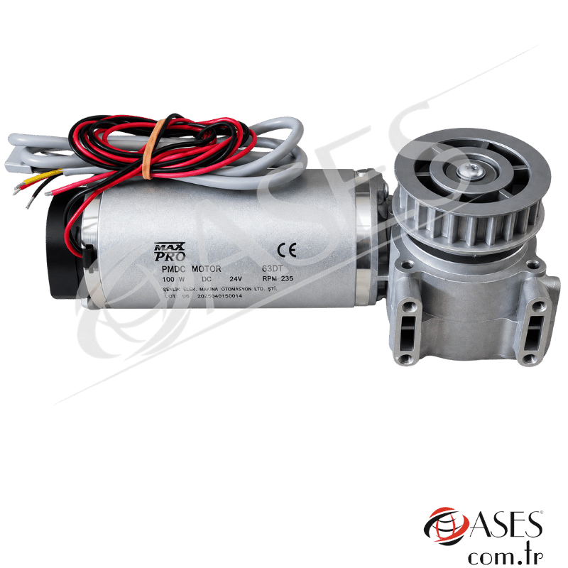 Masspro Otomatik Kapı Motoru DC 24V 100W – Kasnak Dahil Tam Set