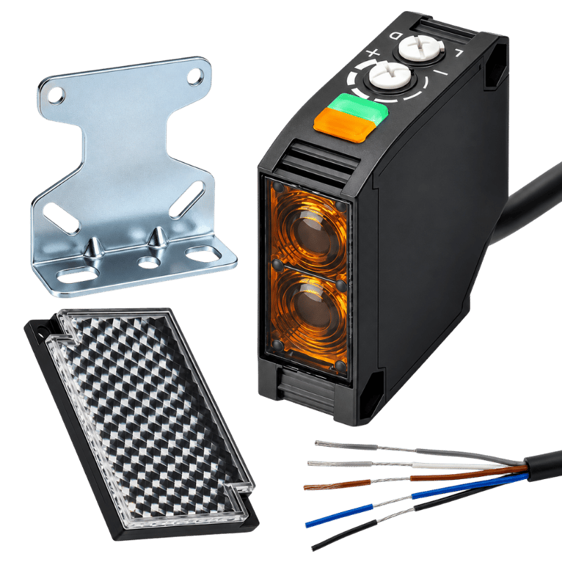 Omron E3JK-RR12 Fotosel Seti – E39-R1S Reflektör ve E39-L40 Montaj Braketi Dahil