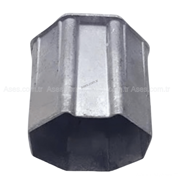 Sekizgen Boru Başı 70mm Boru L=70mm Alümünyum 12mm Pimli