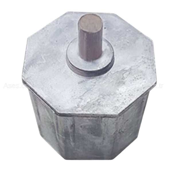 Sekizgen Boru Başı 70mm Boru L=70mm Alümünyum 12mm Pimli