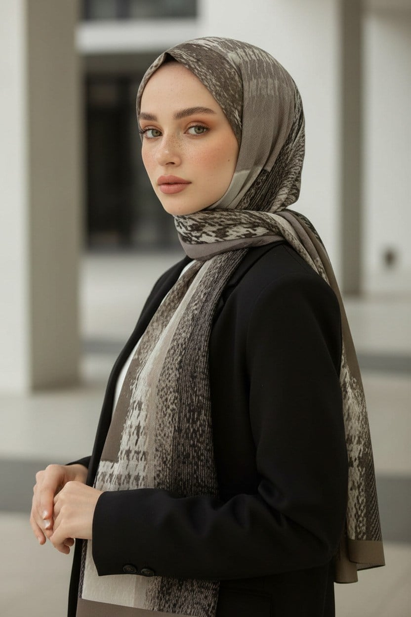 KREP KAZAYAĞI DESENLİ TAŞ RENKLİ 75X195 KIRIŞMAZ ŞAL