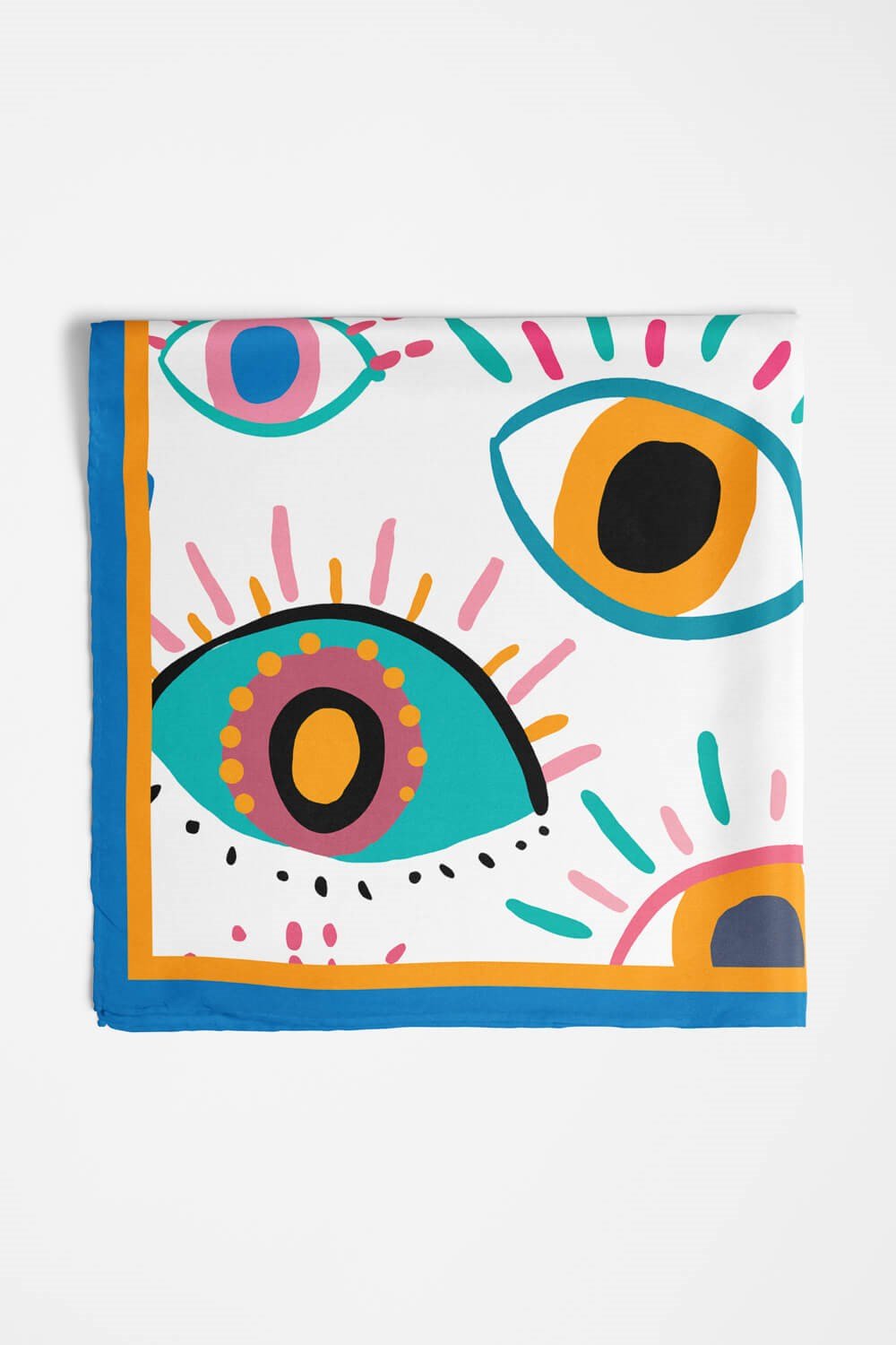 Vissona Göz Desenli %100  İpek Bandana 55x55