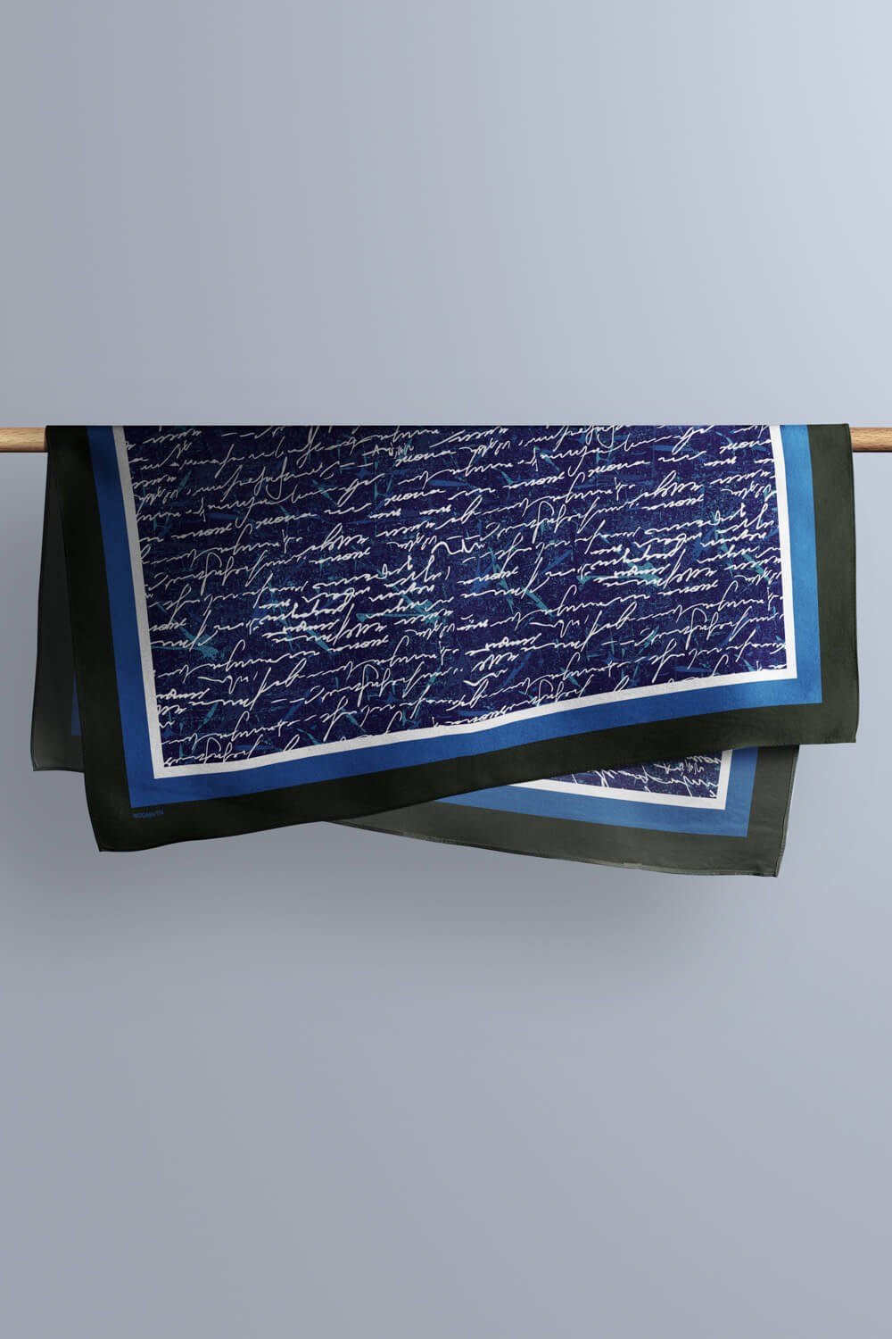 Violla H25 Kadın Mavi Not Desenli 50x50 Bandana