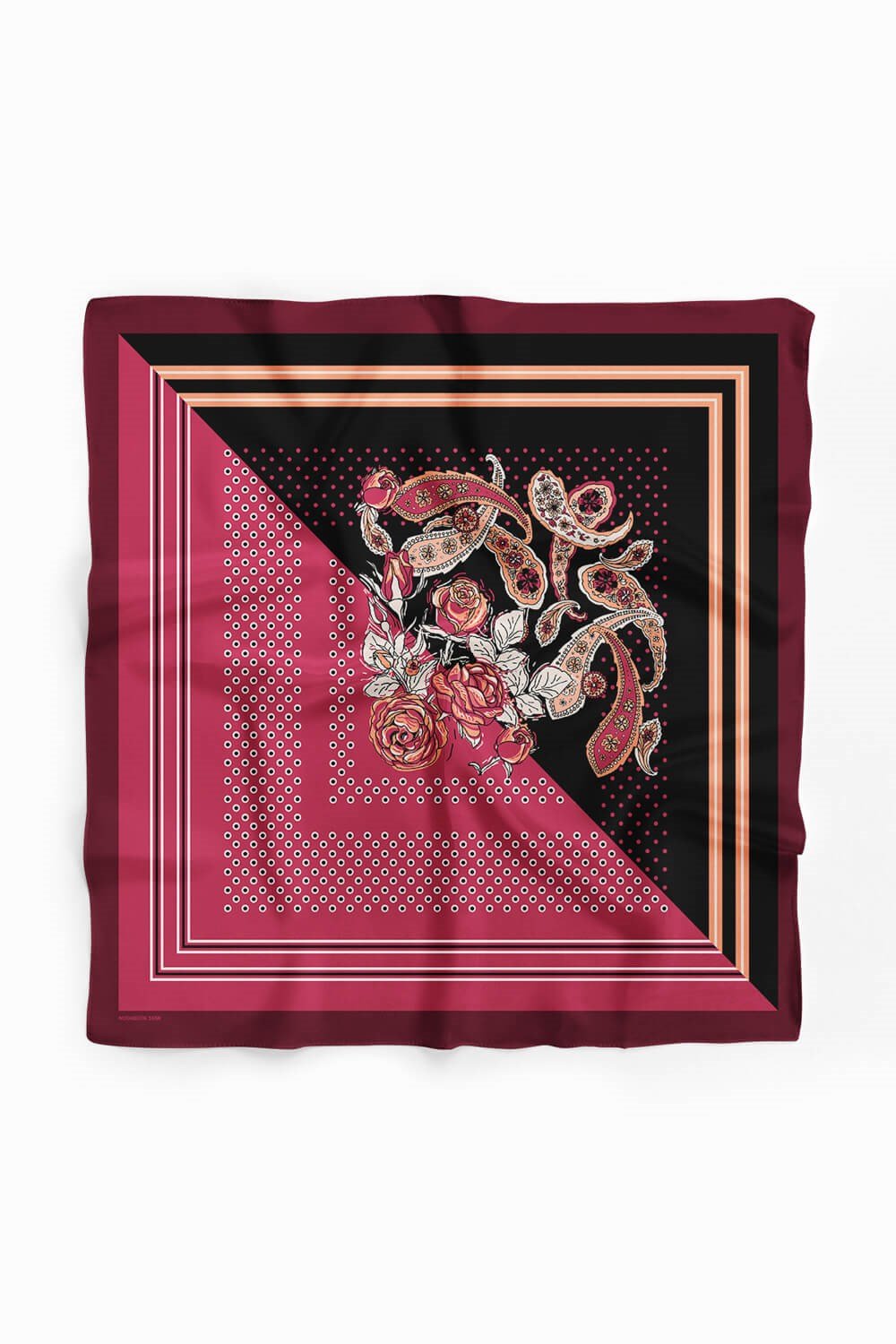Kadın Gül Kurusu Şal Desenli 50x50 Bandana HYL DG01656-22