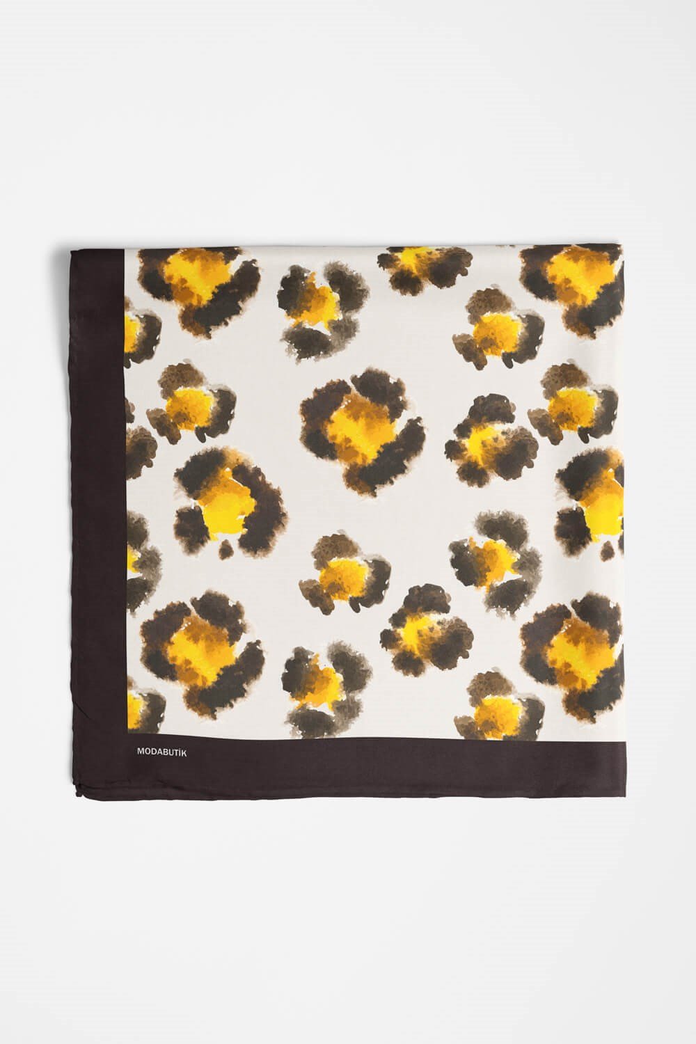 Violla D49 Kadın Egzotik Desenli Bandana 50x50 Sarı DG0287-22
