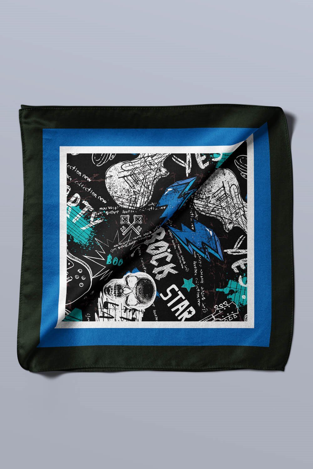 Violla H29 Kadın Yes Rock Desenli 50x50 Bandana HYL DG01565-22