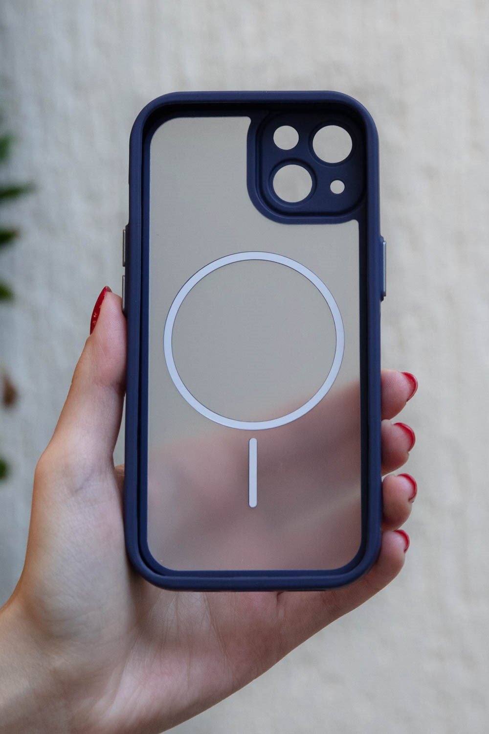 iPhone 13 Kılıf – Kamera Korumalı – MagSafe Uyumlu – Lacivert Renk – Mat Silikon Telefon Kılıfı