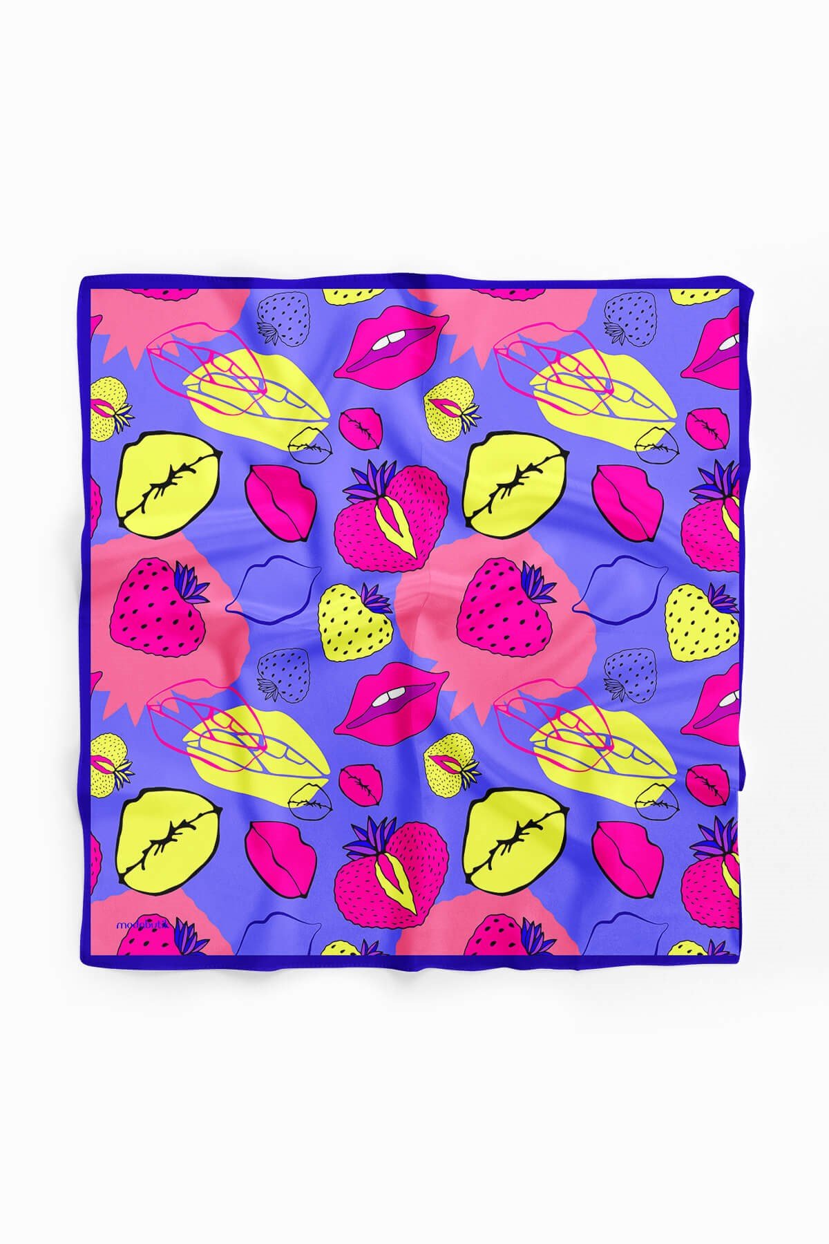 G102 Violla Çilek Desenli Bandana