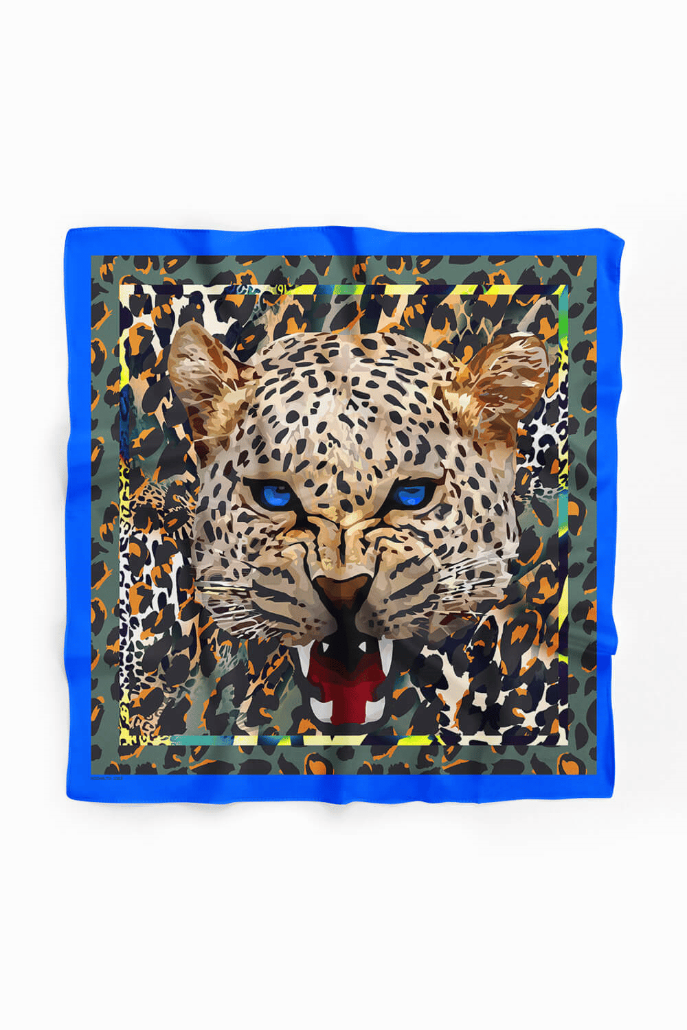 Kadın Krem Kahve Kaplan Desenli 50x50 Bandana