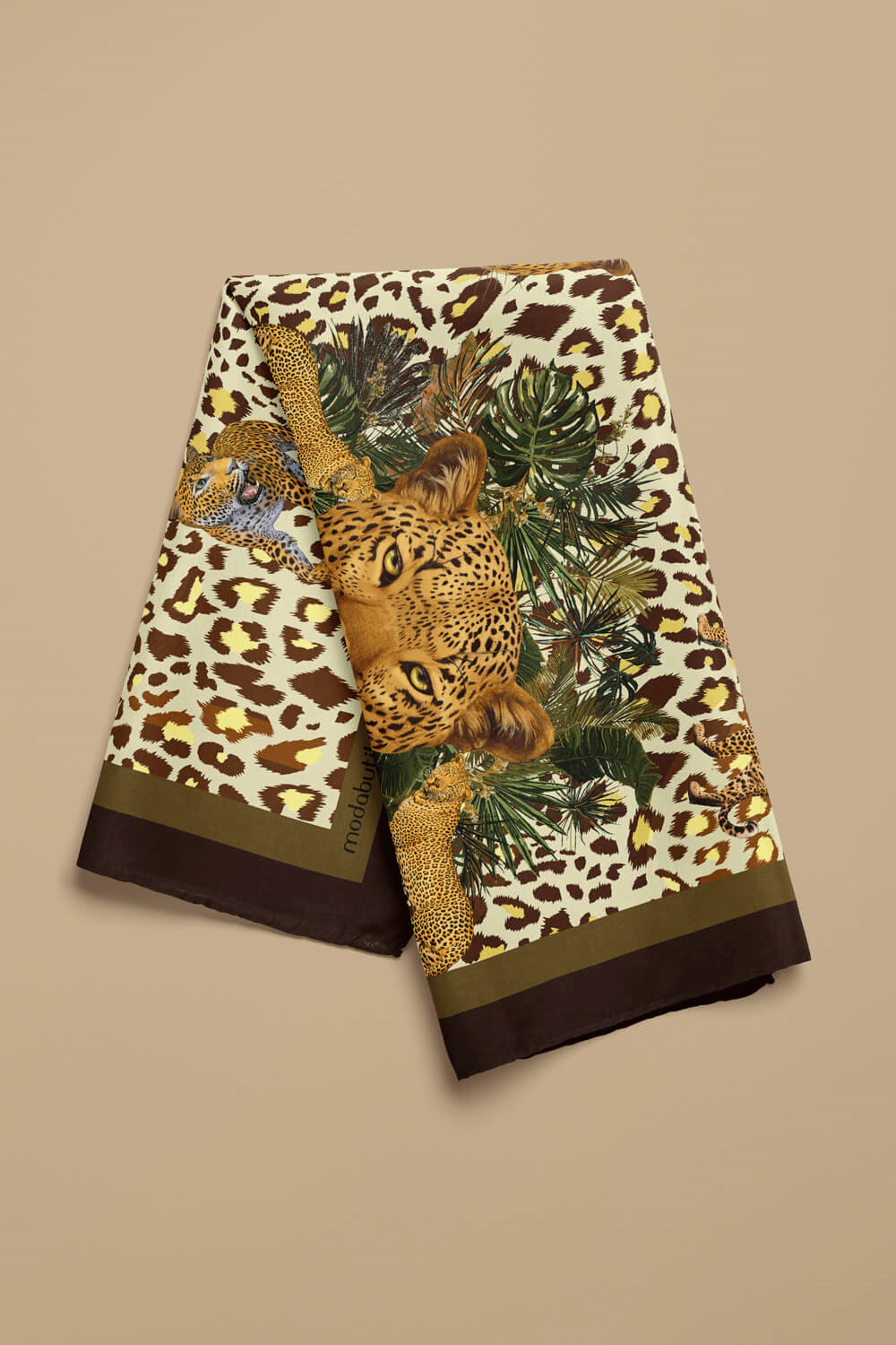 D58 Kadın Kaplan Desenli 50x50 Bandana HYL DG01288-22