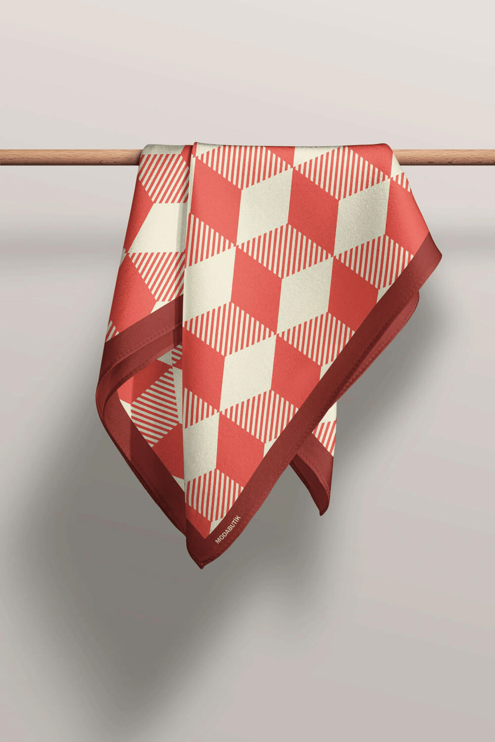 V44 Kadın Geometric Desenli Bandana 50x50 DG0123-22