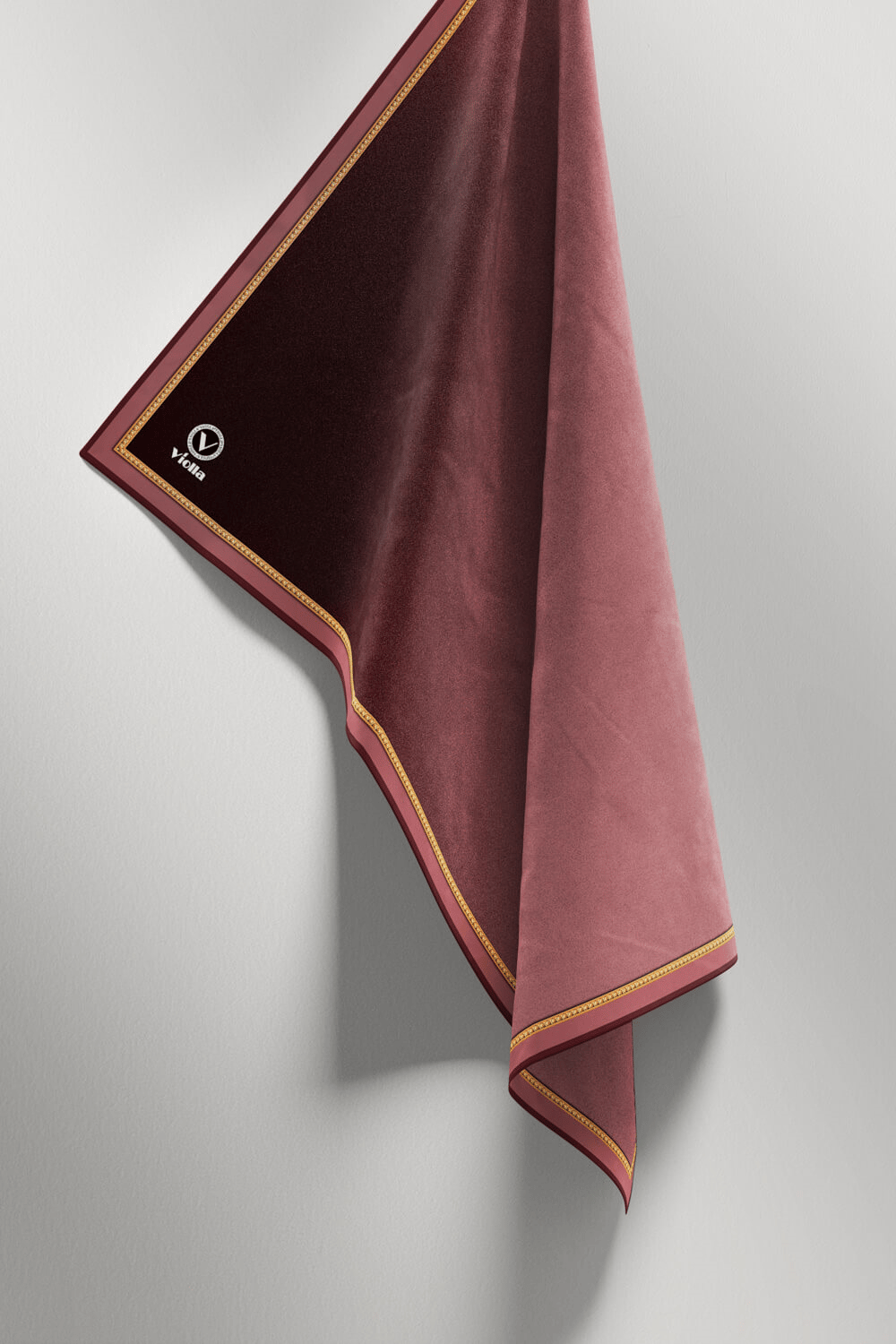 Twill Degrade Desenli Pudra Renkli 90x90 Eşarp (İpek İçermez) Kenar Dikiş Şekli El Dikişli