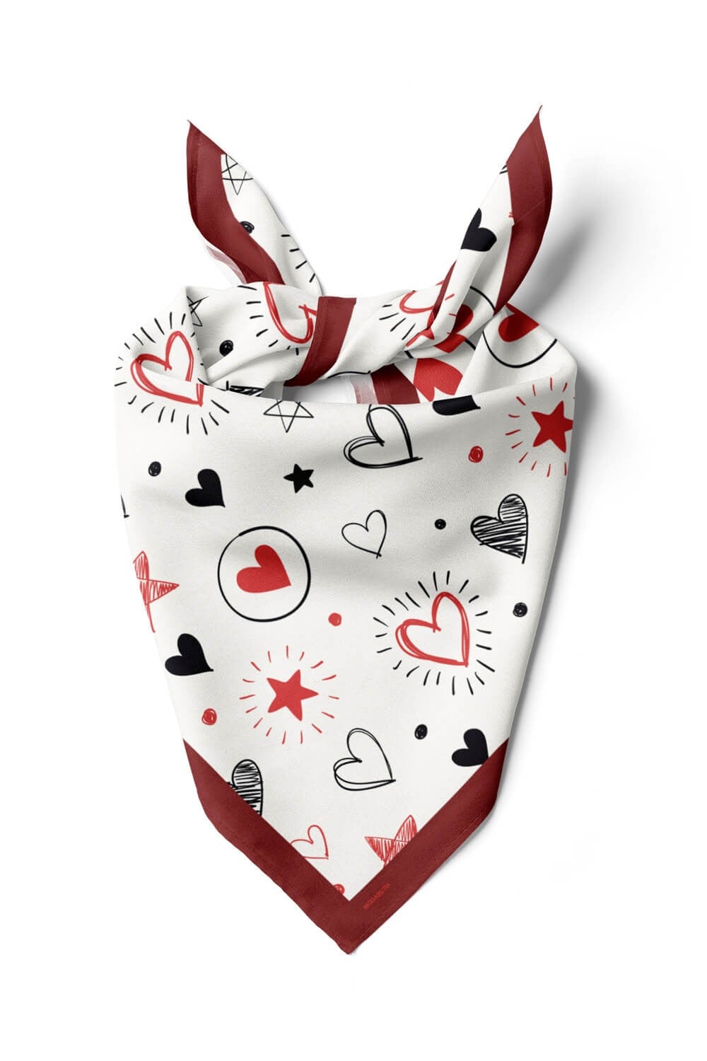 Violla F54 Kadın Kalp Desenli Bandana 50x50 DG0459-22