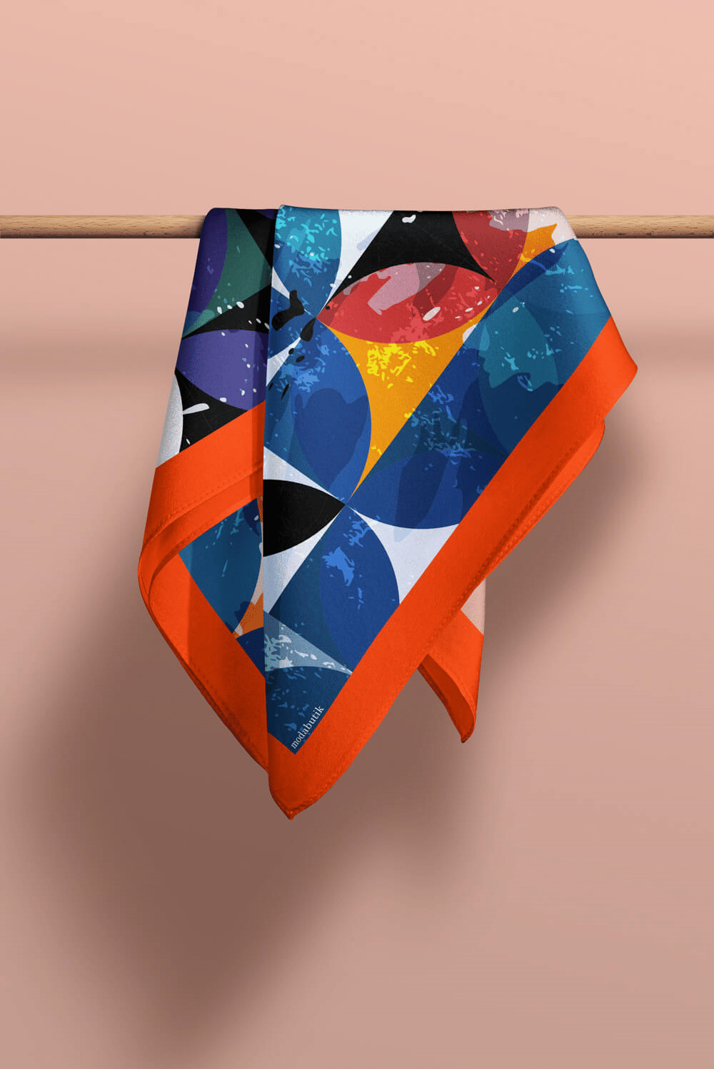 C80 Kadın Yuvarlak Desenli Bandana 50x50 DG0414-22