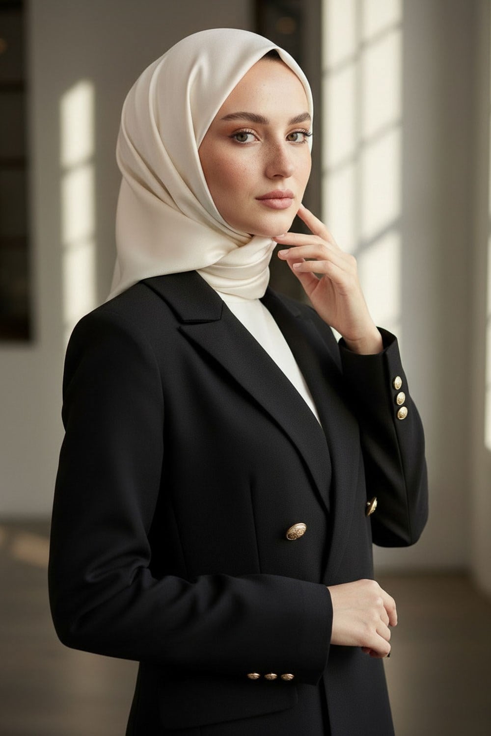 %100 Twill İpek Düz Ekru Renkli Daha Tok Exclusive Serisi 90x90 Eşarp Dikim Şekli : El Dikişi