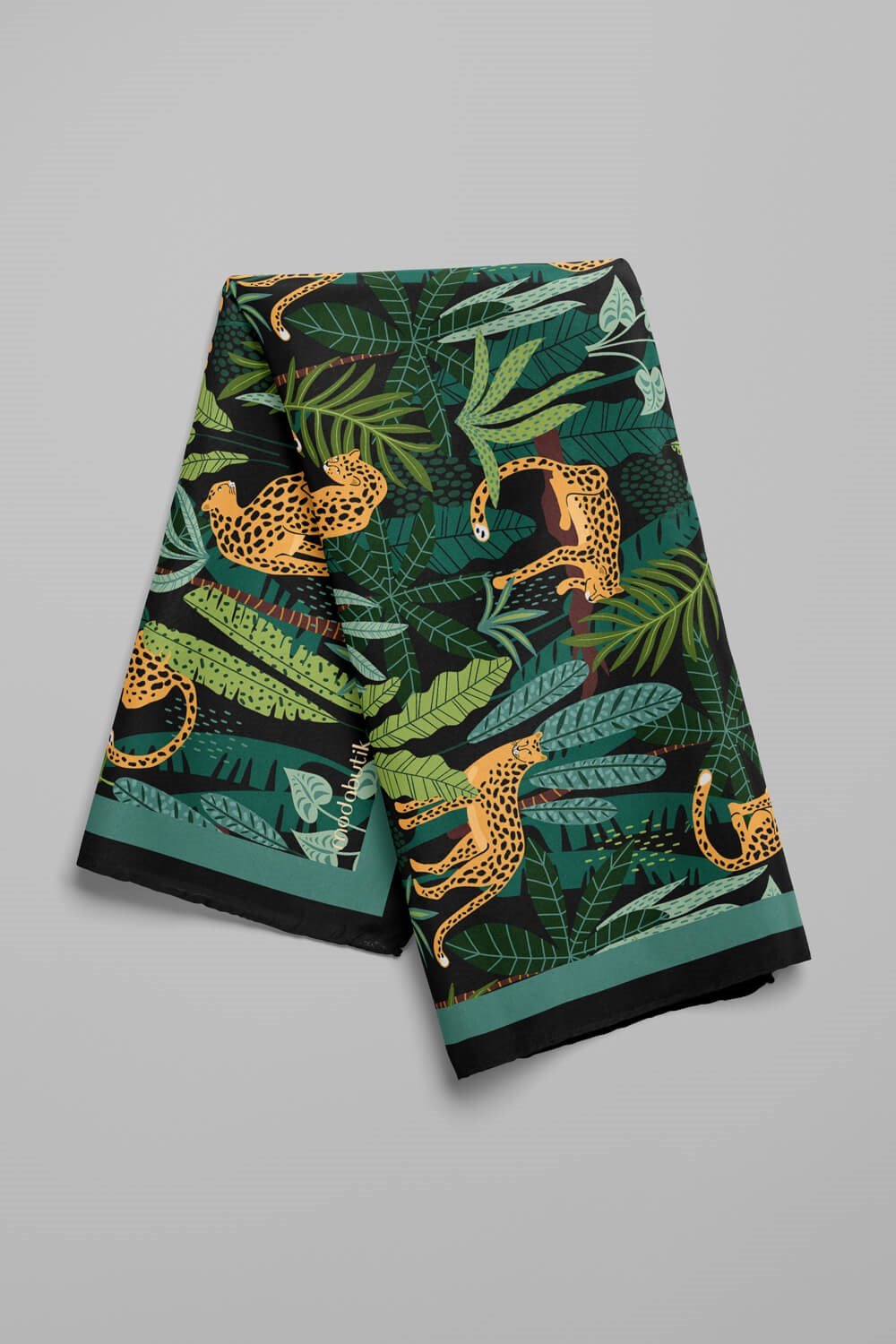 Violla Tropik Leopar Desenli Bandana A1
