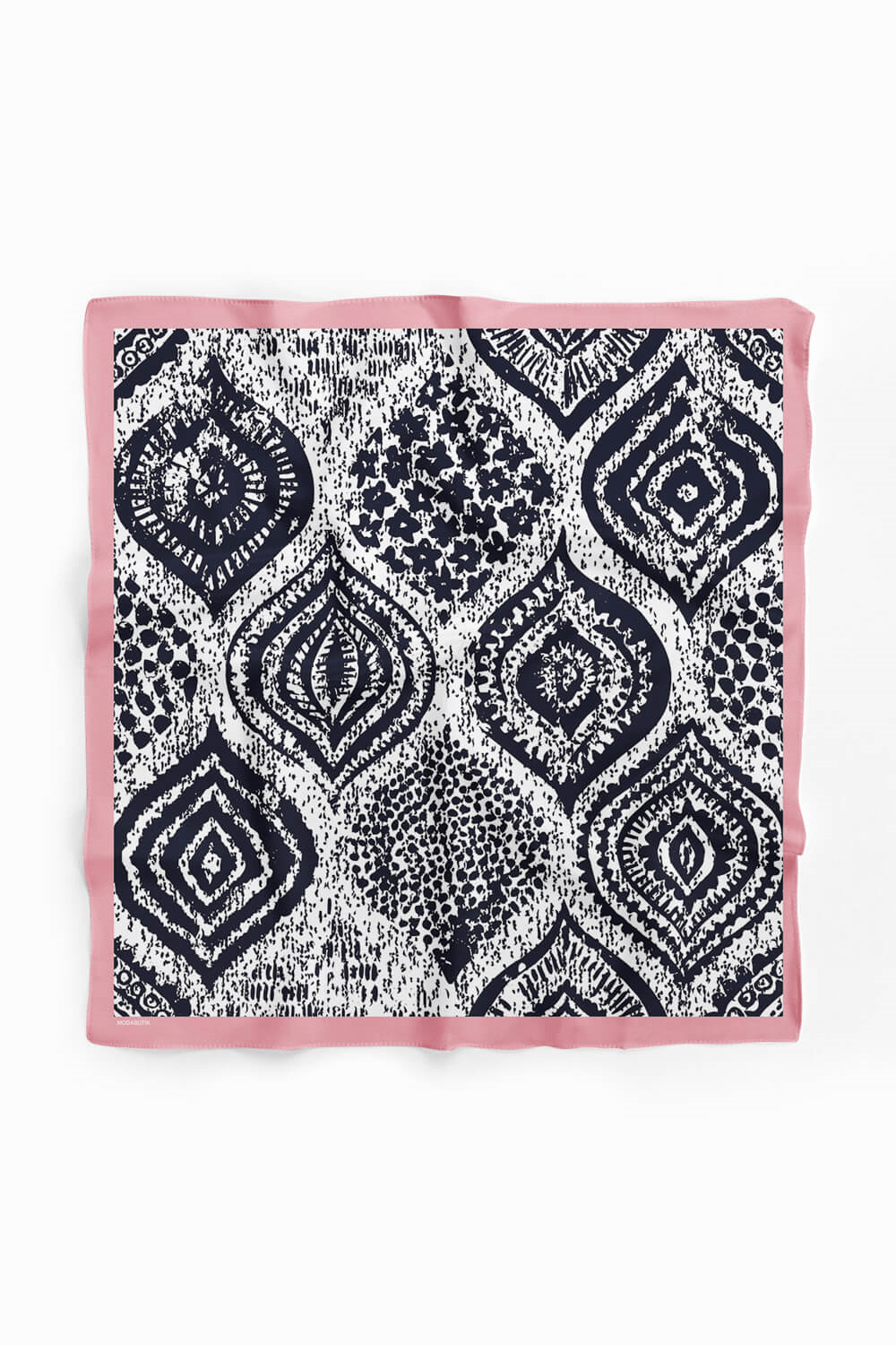 D101 Kadın Etnik Desenli Bandana 50x50 Siyah DG0177-22