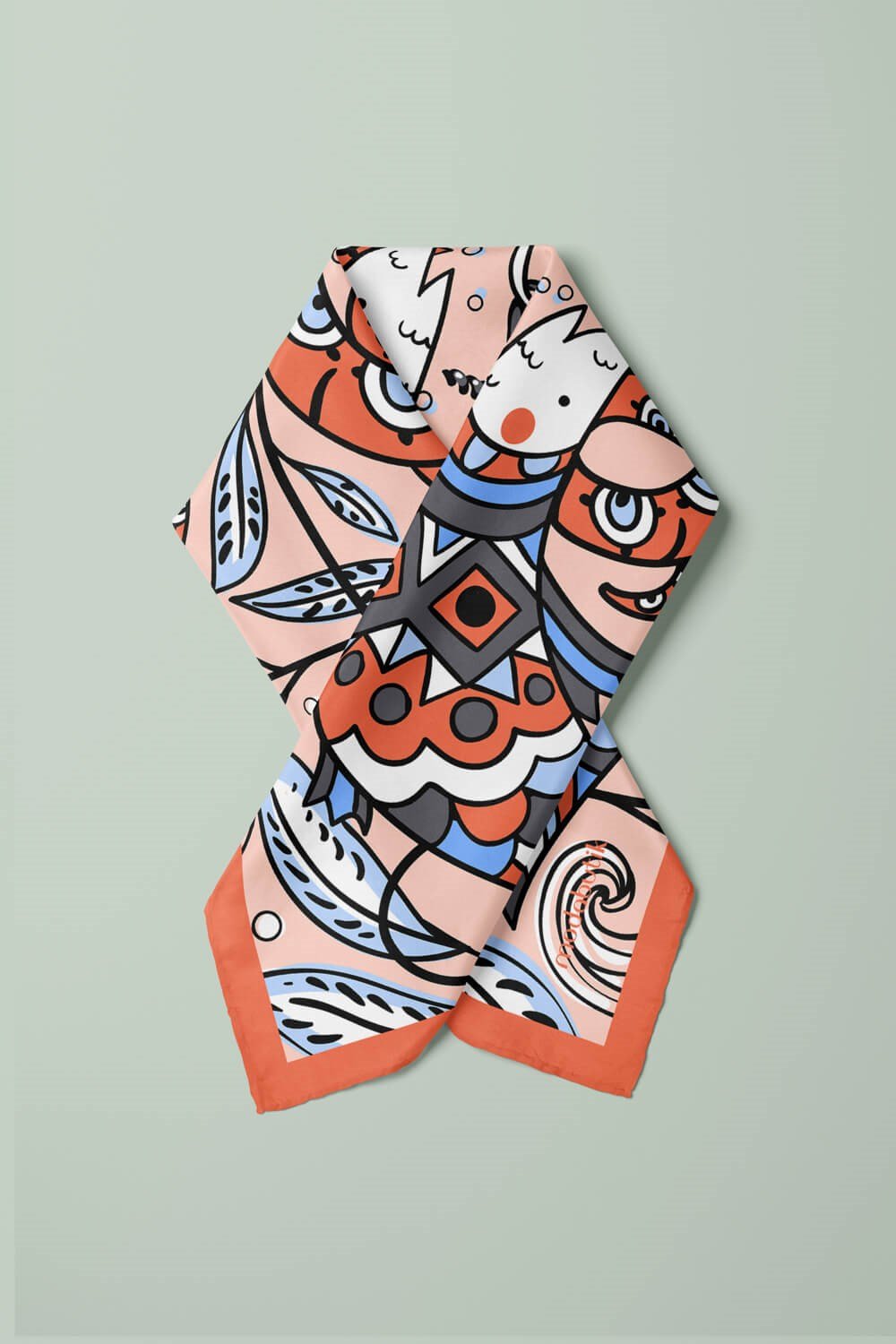 B12  Violla Balık Desenli Bandana