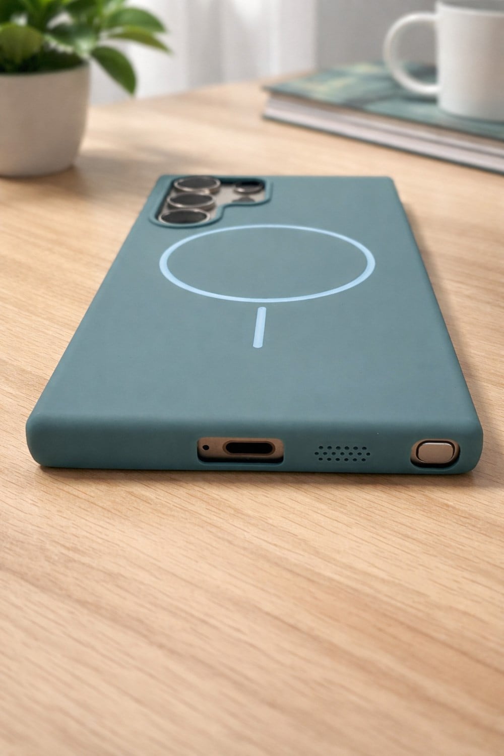 Samsung Galaxy S24 Ultra Kılıf – İçi Kadife – MagSafe Uyumlu – Yeşil Renk – Telefon Kılıfı