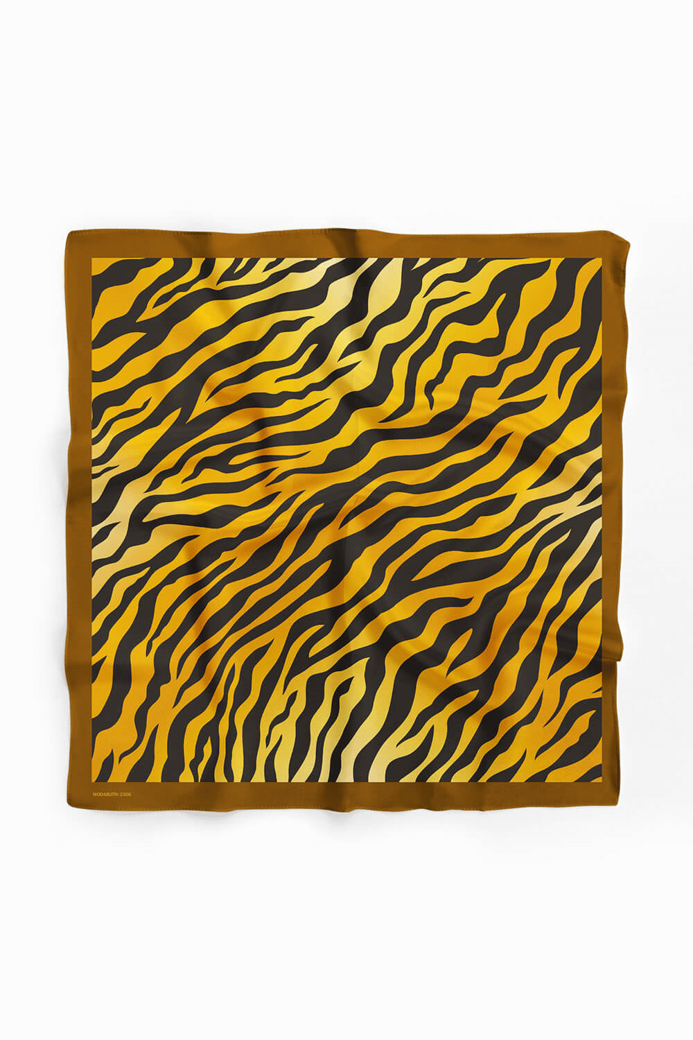 D108 Kadın Dalgalı Desenli Bandana 50x50 Sarı DG0306-22