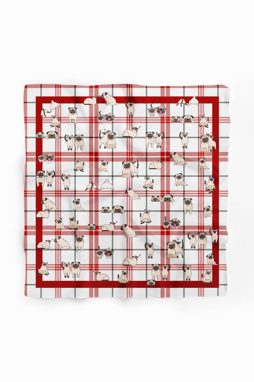 G7  Violla Köpek Bandanası Kırmızı Beyaz 50x50