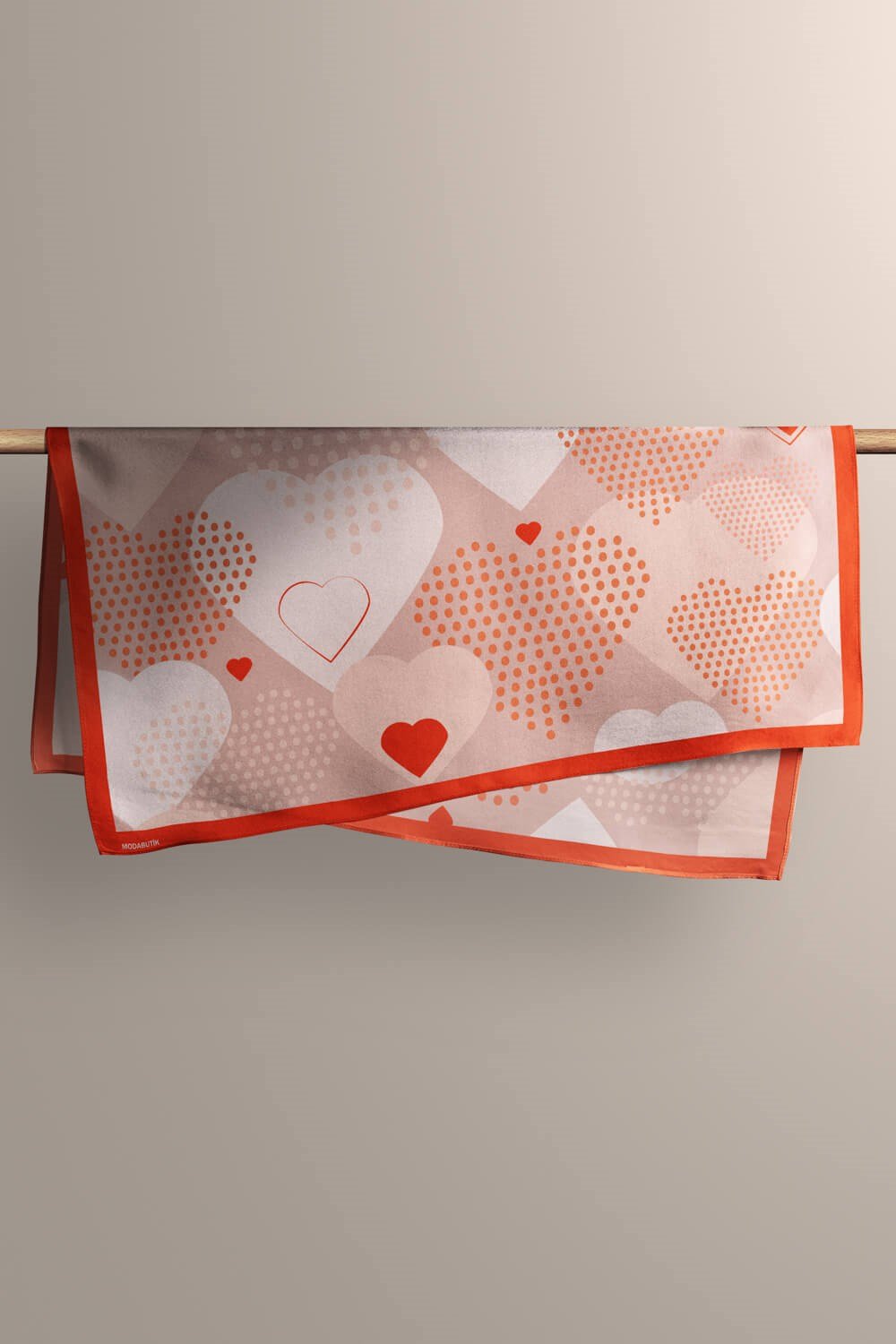 Violla Z20 Kadın Kalp Desenli Bandana 50x50 Pembe DG0266-22