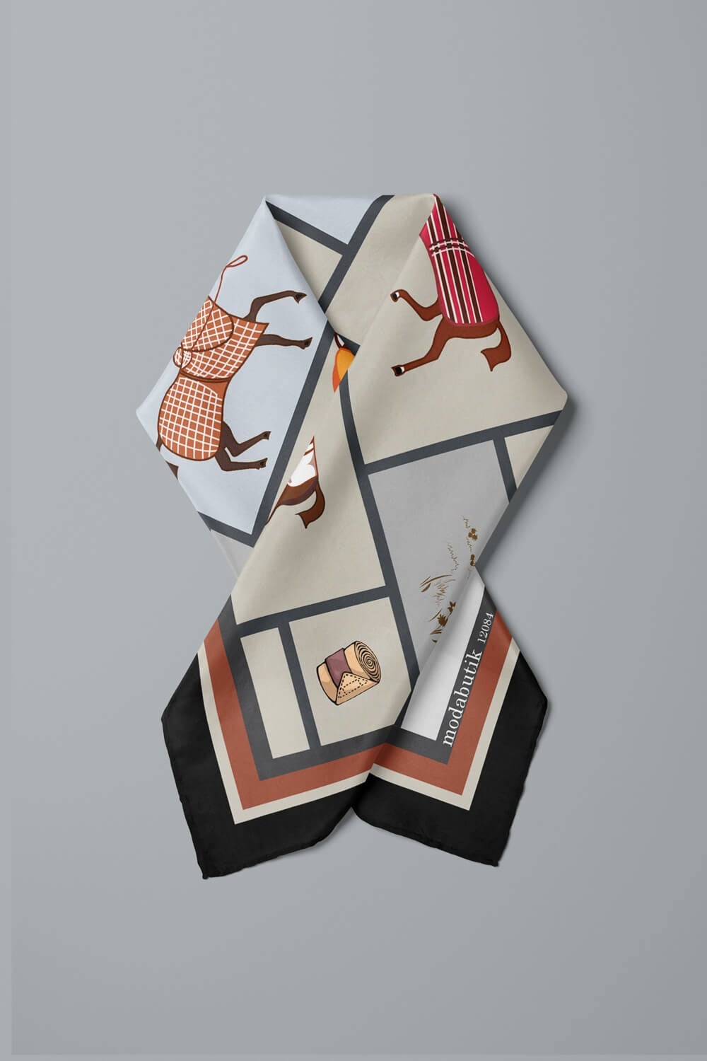 Violla Y53 MODERN HORSE TASARIMLI BANDANA DG12084