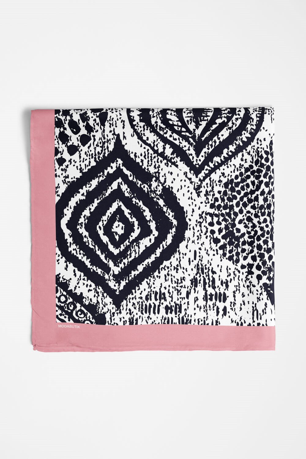 Violla D101 Kadın Etnik Desenli Bandana 50x50 Siyah DG0177-22