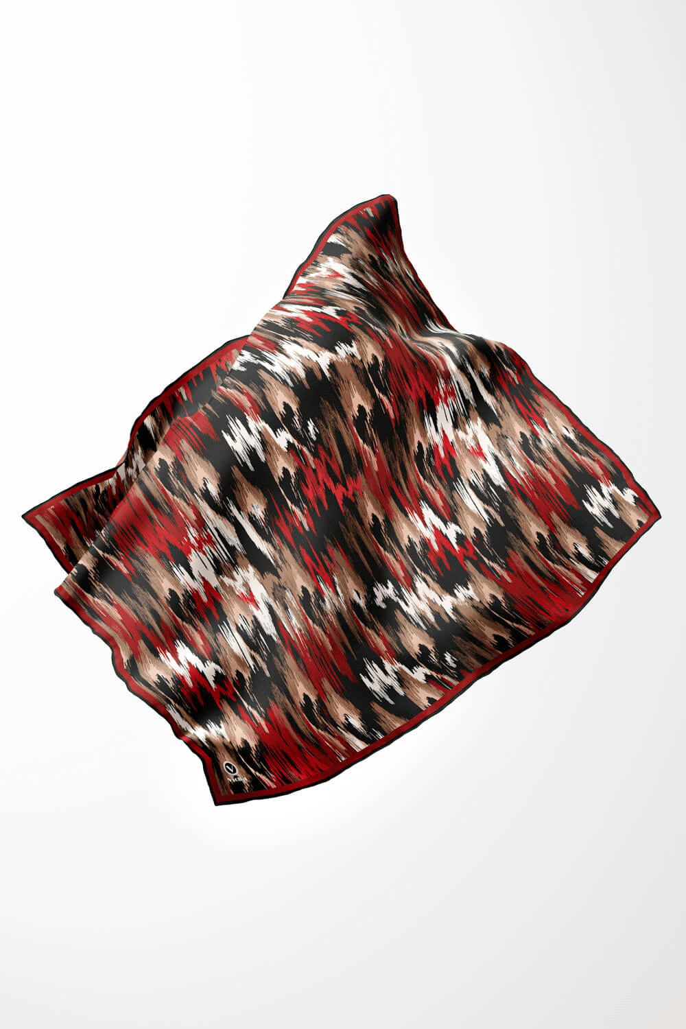 Twill Fırça Desenli Bordo Renkli 90x90 Eşarp (İpek İçermez) Kenar Dikiş Şekli El Dikişli